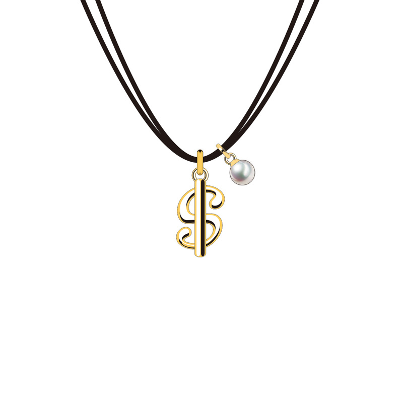 Small Price Golden Black Letters Jewelry Set for Man and Women