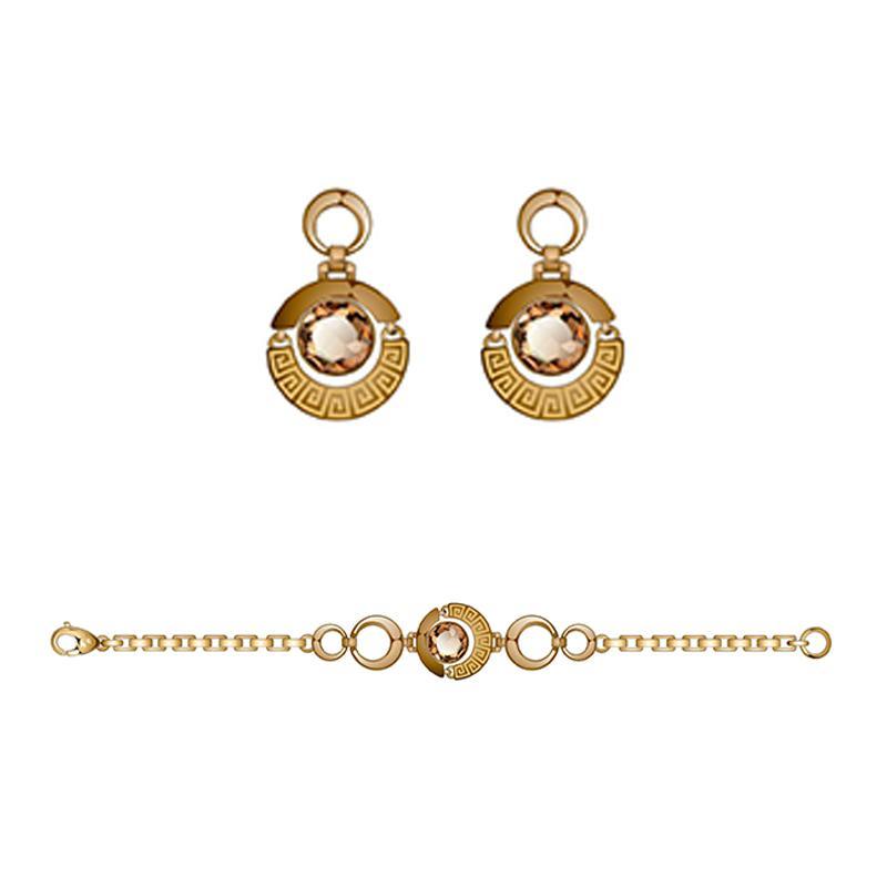 Delicate Gold Jewelry Set with Multiple Gemstones