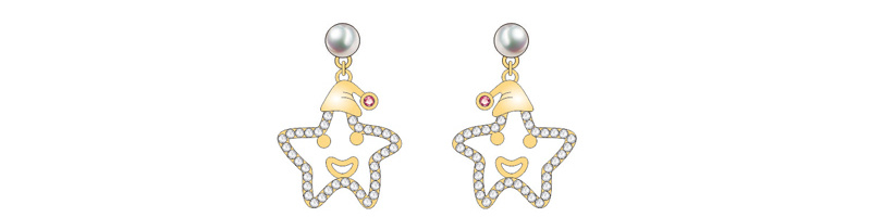 Factory Wholesale Pearl Star Shape Small Hat Jewelry Set