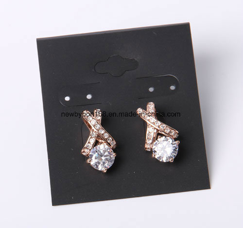 Fashion Jewelry Heart Designed Earrings with Rhinestones