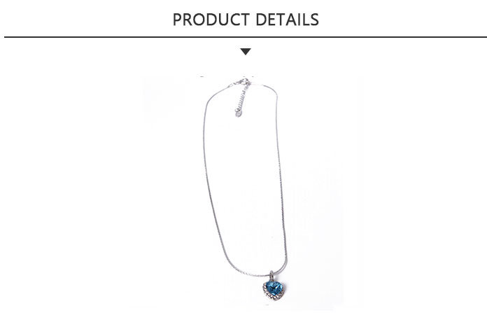 Comfortable Silver Blue Rhinestone Pendant Necklace