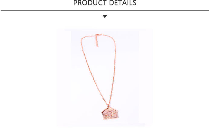 Wholesale Fashion Jewelry Gold House Pendant Necklace