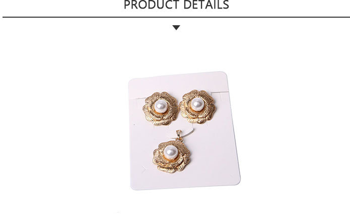 Hot Sale Fashion Gold Flower Shape Jewelry Set with Peal