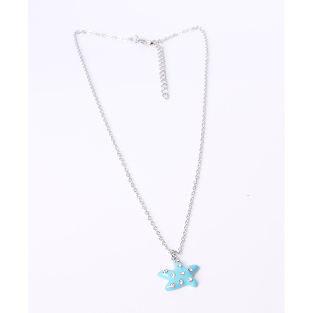 High Quality Fashion Jewelry Silver Pendant Necklace with Blue Stars