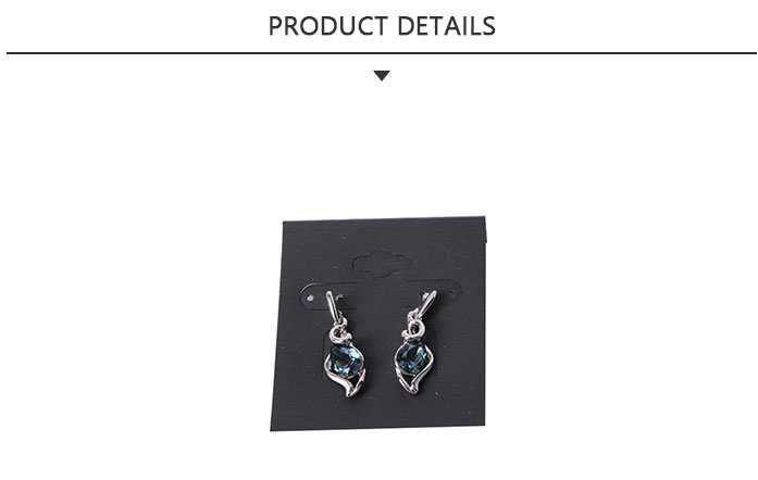 High Quality Fashion Jewelry Alloy Earring with Blue Rhinestone