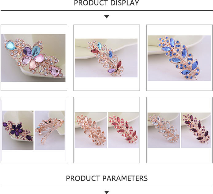 Noble Purple Hair Clip with Flower and Drill