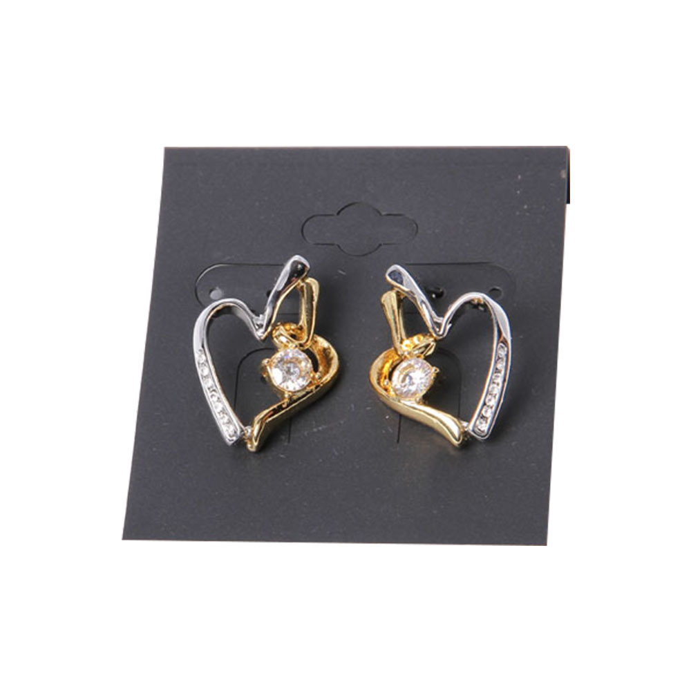 Wholesale Fashion Jewelry Gold Heart Pendant Earring with Rhinestone