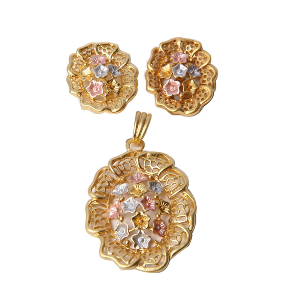Quality Most Popular Fashion Gold Plating Flower Jewelry Set