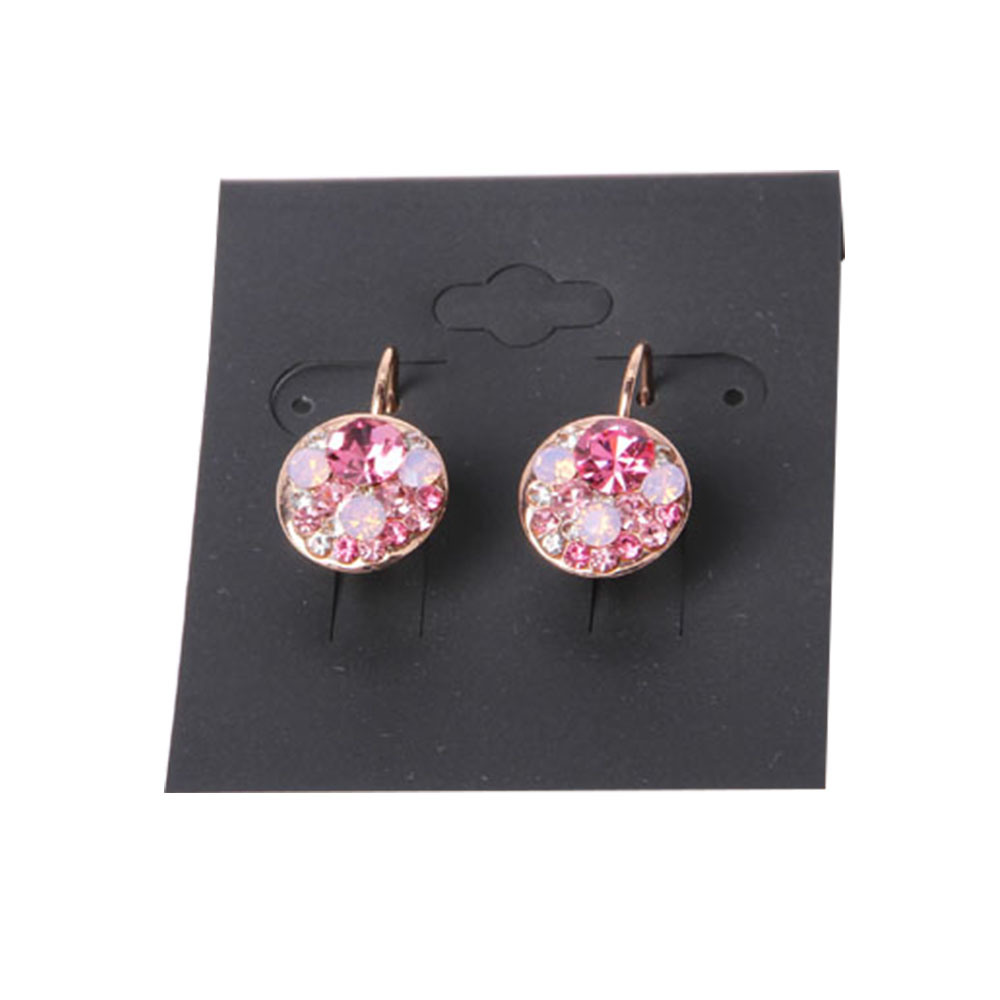 Fashion Jewelry Pink Rhinestone Pendant Earrings