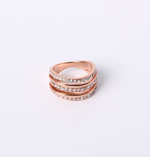 Rose Gold Plated Fashion Jewelry Ring with Rhinestones Good Price
