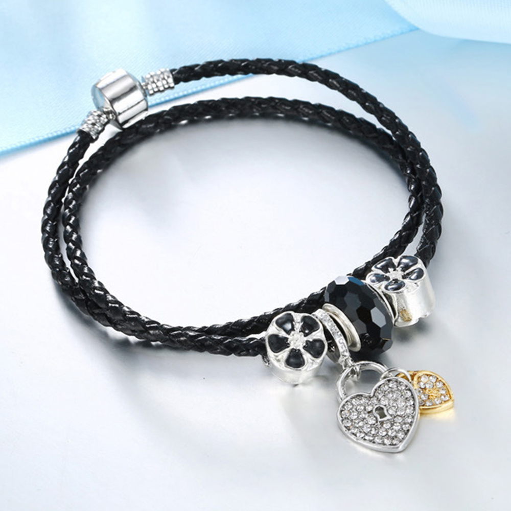 Hot Sale Fashion Jewelry Alloy Black Rope Bracelet
