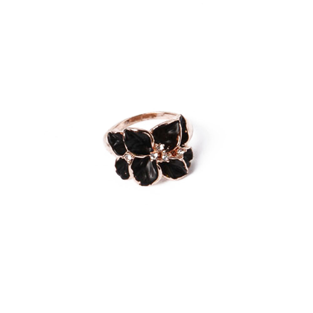 Good Quality Fashion Jewelry Black Flower Ring
