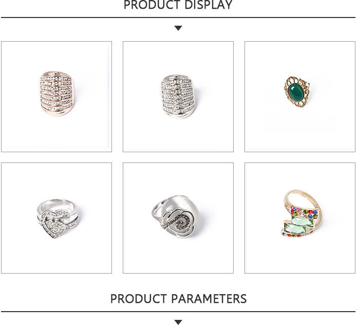 Unique Fashion Jewelry Gold Plating Ring with Dark Green Rhinestone