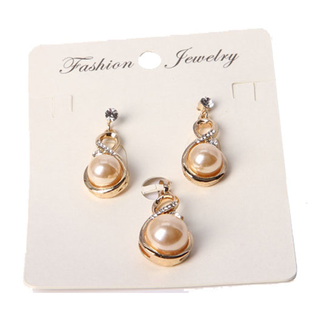 Fashion 8-Shaped Pearl Jewelry Set with Rhinestone