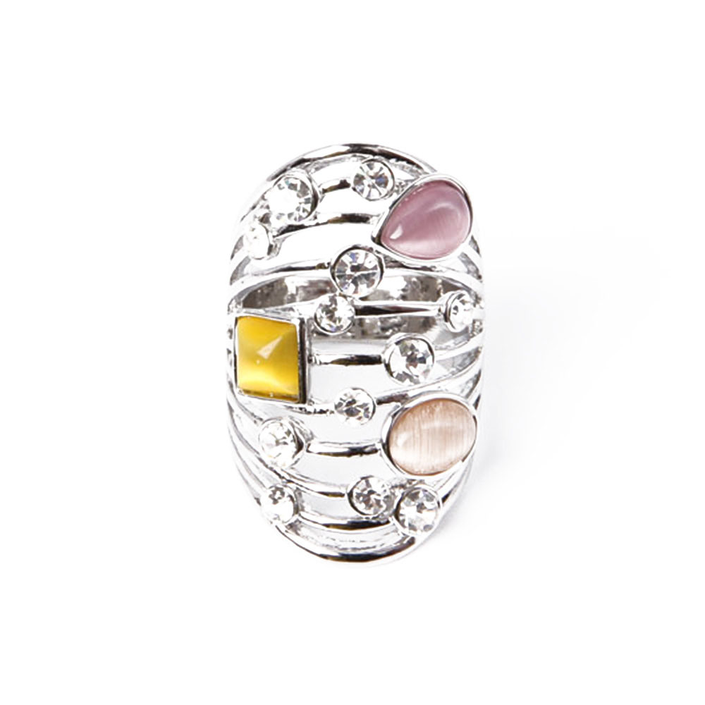 Wholesale Fashion Jewelry Ring with Cat Eye Rhinestones Stones