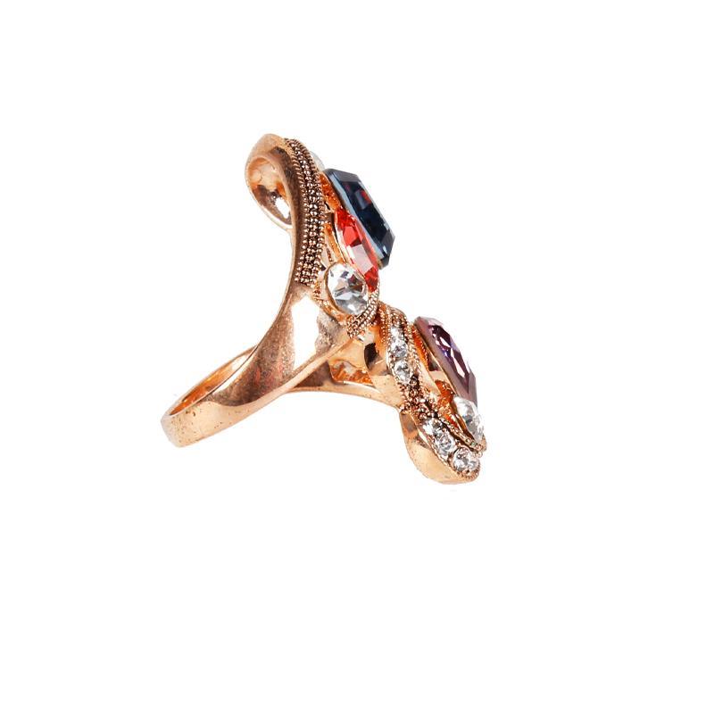 Two Heart-Shaped Colored Diamond Rose Gold Ring