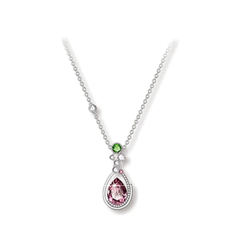 Stunning Silver Jewelry Set with Pink Gemstones