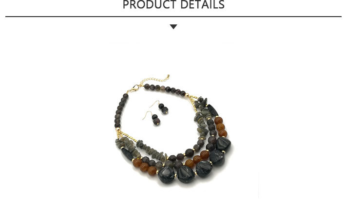 China Manufacturer Fashion Black Bead Necklace Jewelry Set