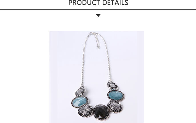 Vintage Fashion Jewelry Silver Pendant Necklace with Sapphire