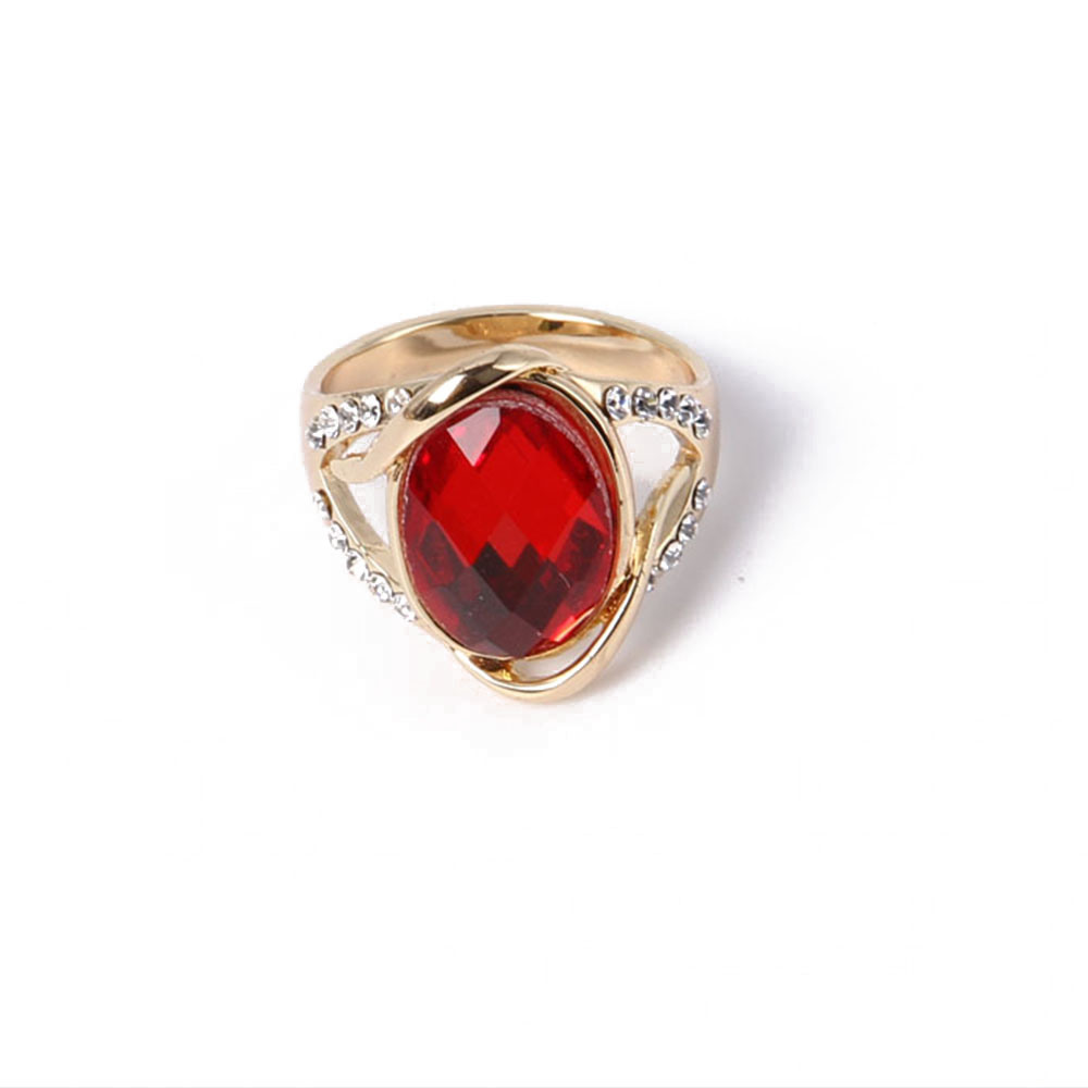New Fashion Jewelry Gold Ring with Red Rhinestone