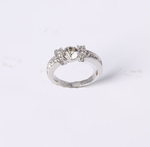 Simple Style Jewelry Ring with CZ Stone