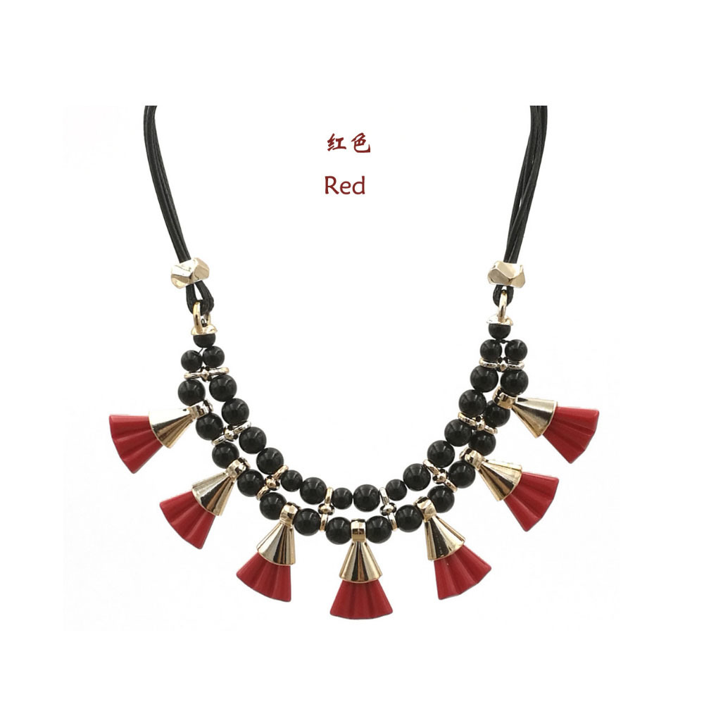 Ingenious Fashion Jewelry Colorized Bead Gold Necklace