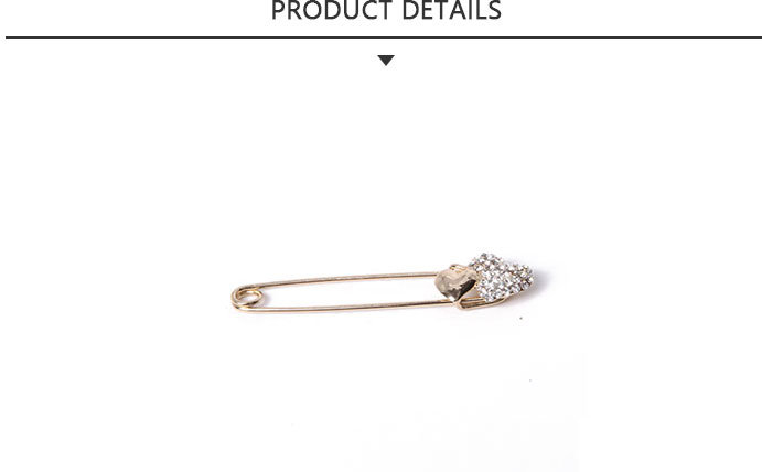Newest Design Fashion jewelry Heart Shape Gold Brooch Pin