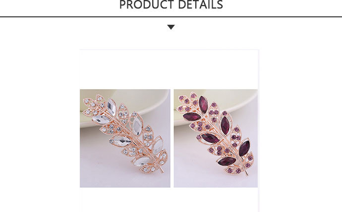 Stylish Leaf Shape Hair Clip with Drill