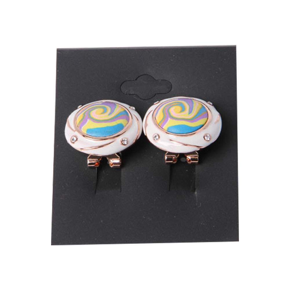 Promotional Fashion Jewelry Colorized Circular Gold Earrings