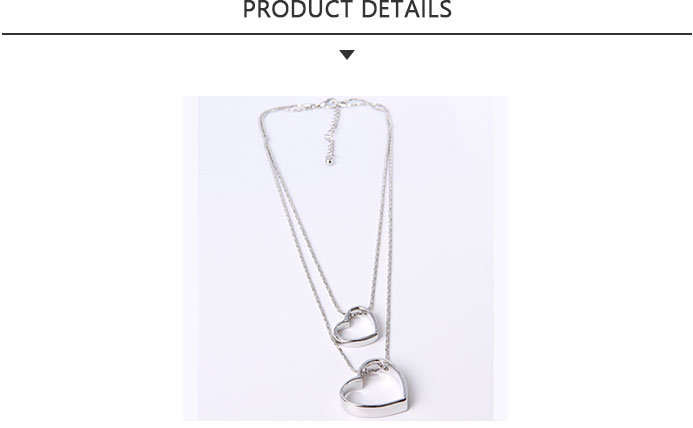 Fashion Jewelry Silver Necklace with Double Love