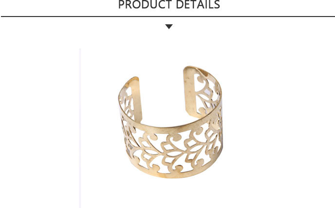 Personalised Fashion Gold Bracelet with Carved Flowers
