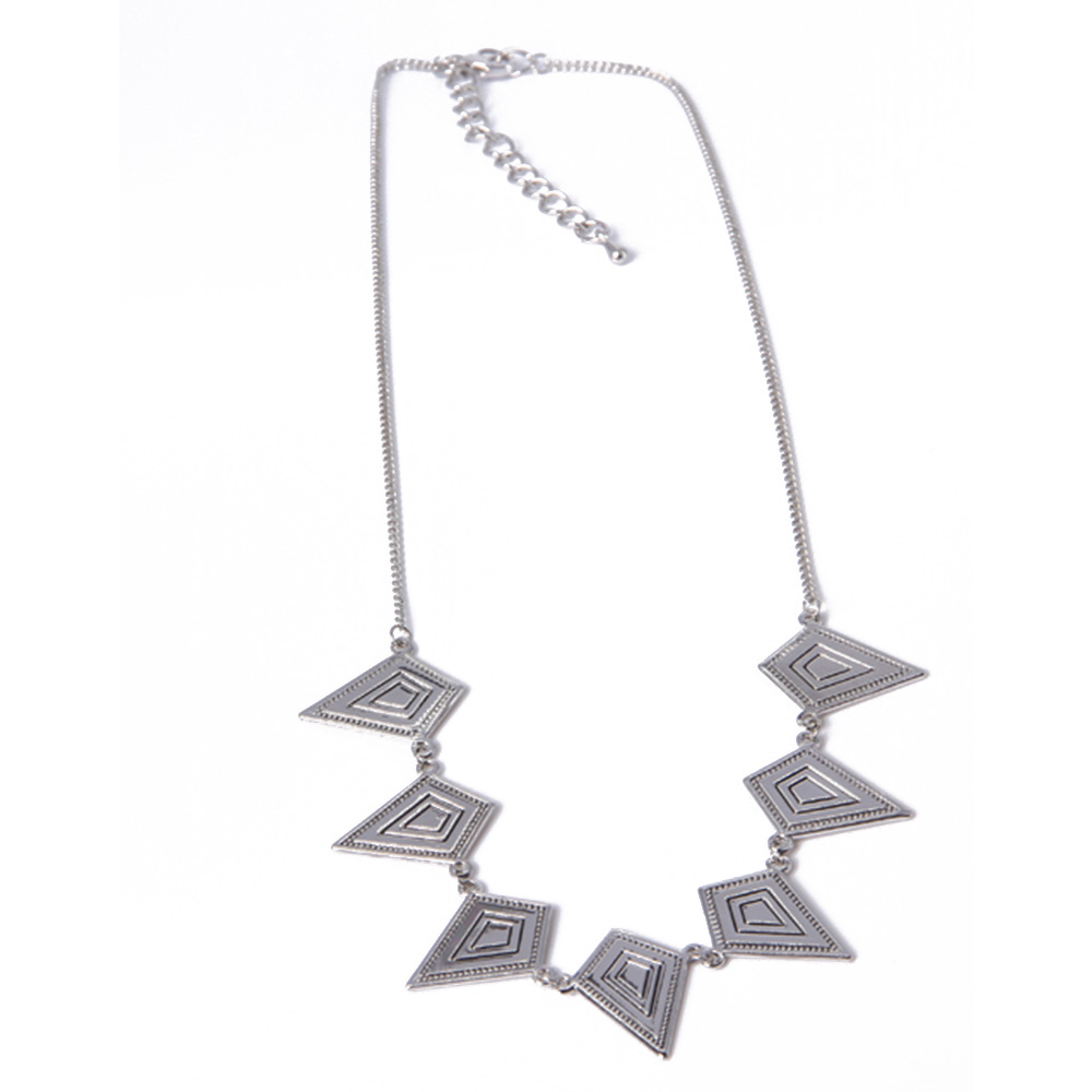 High Quality Fashion Jewelry Silver Necklace with Black Rhinestone