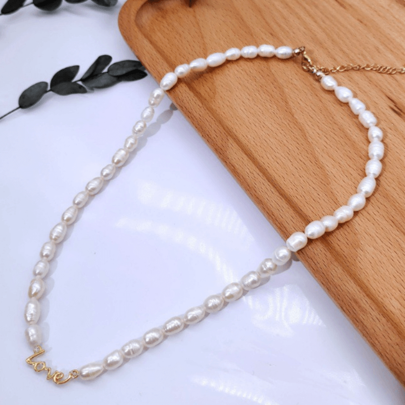 Peachy Heart Lovely Small Hand Natural Pearl Necklace