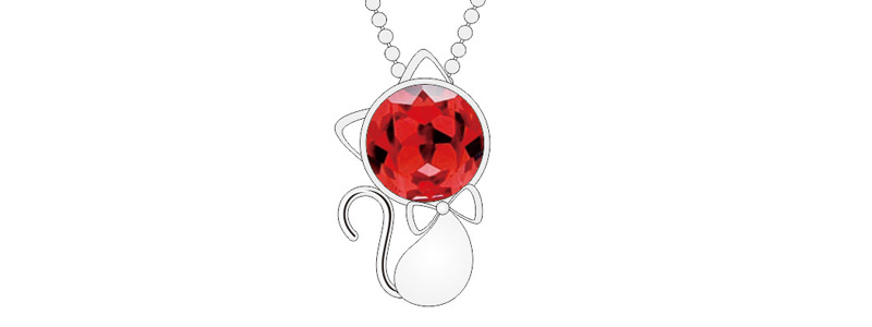 Best Fashion Universal Cute Cat Ruby Jewelry Set