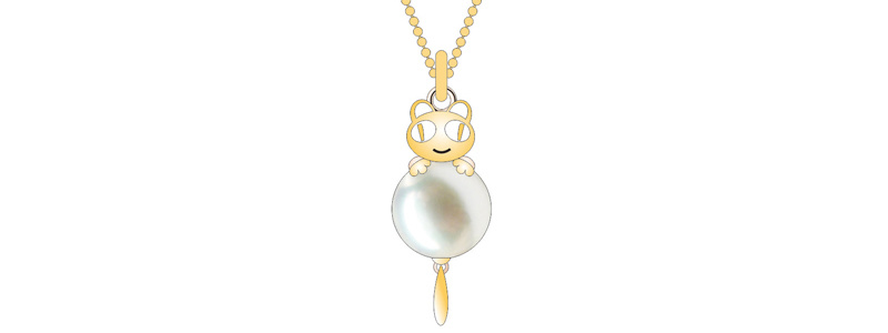 Sell Well Fashion Simple Pearl Gold Cat Jewelry Set