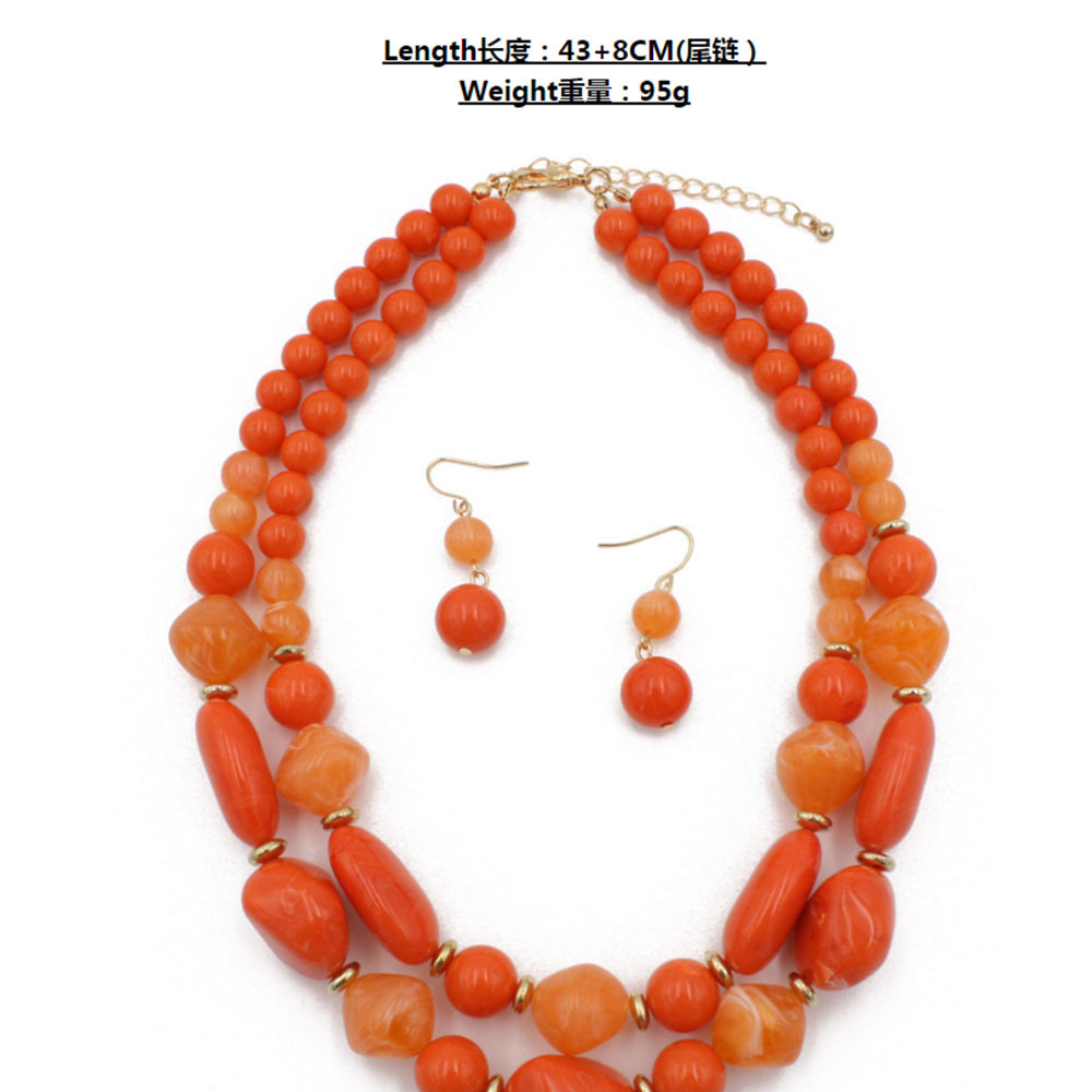China Manufacturer Fashion Black Bead Necklace Jewelry Set