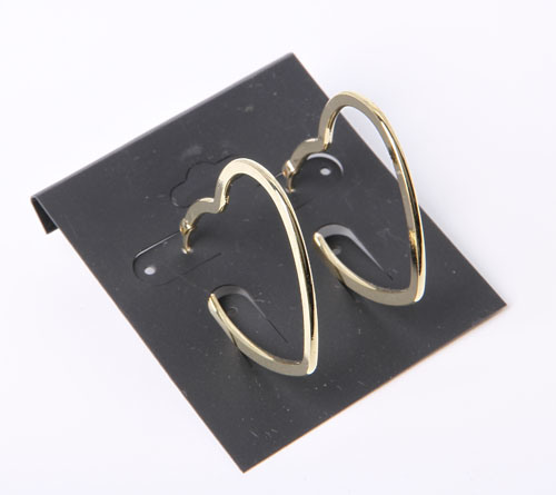 "C" Shaped Simple Earrings with Rhodium Plated