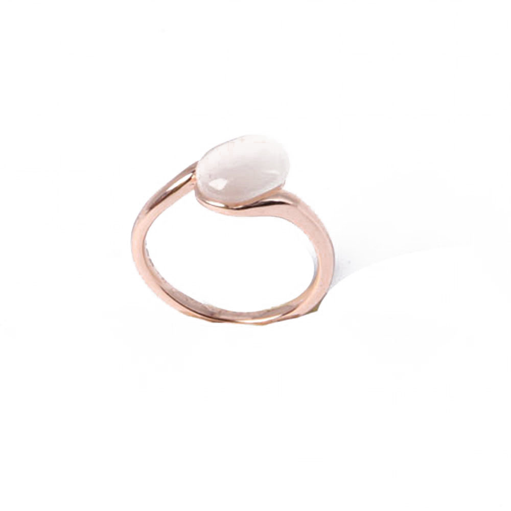 Newest Design Fashion Jewelry Rose Gold Ring with White Rhinestone