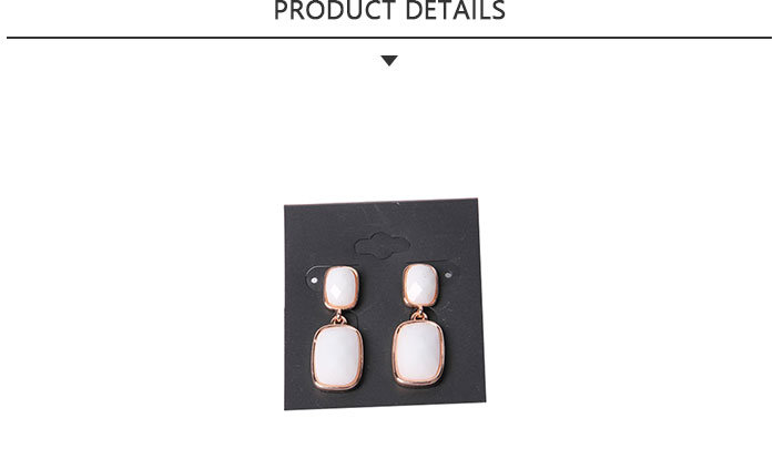 Wholesale Gold Pendant Earring with White Stone