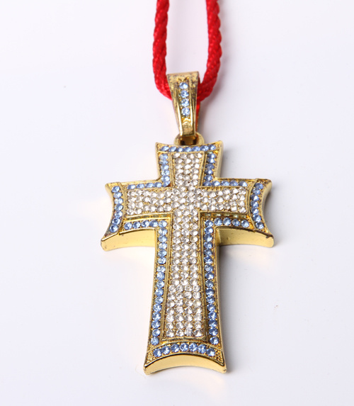 Fashion Necklace with Cross Pendant with Rhinestones