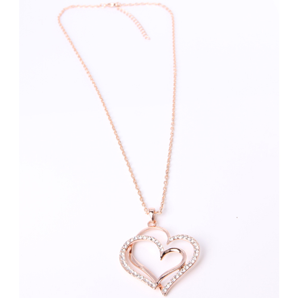 Double Love Fashion Jewelry Gold Pendant Necklace