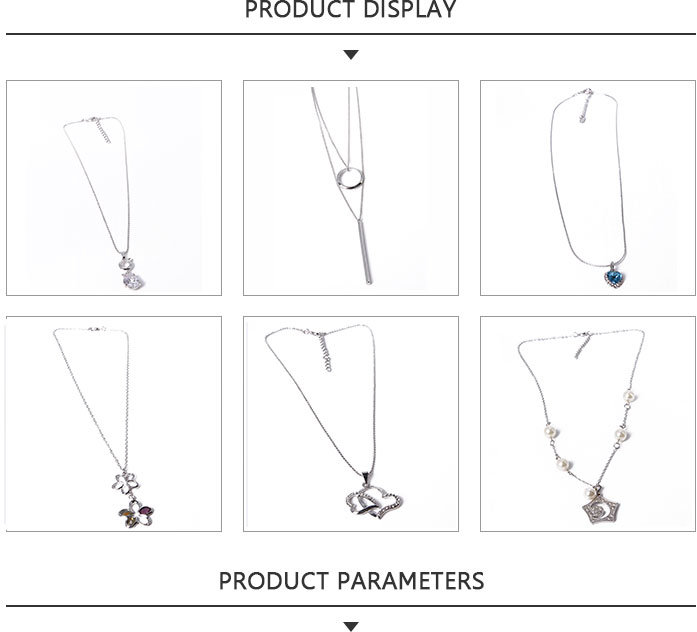Fashion Jewelry Silver Pendant Necklace with Double Heart Shape