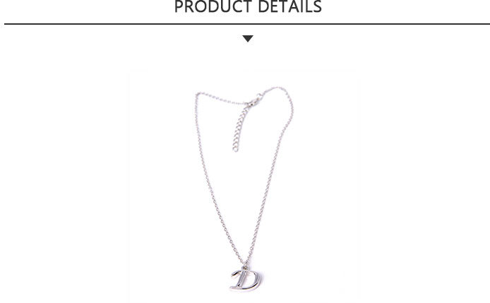 Standard Fashion Jewelry Silver Letter D Pendant Necklace