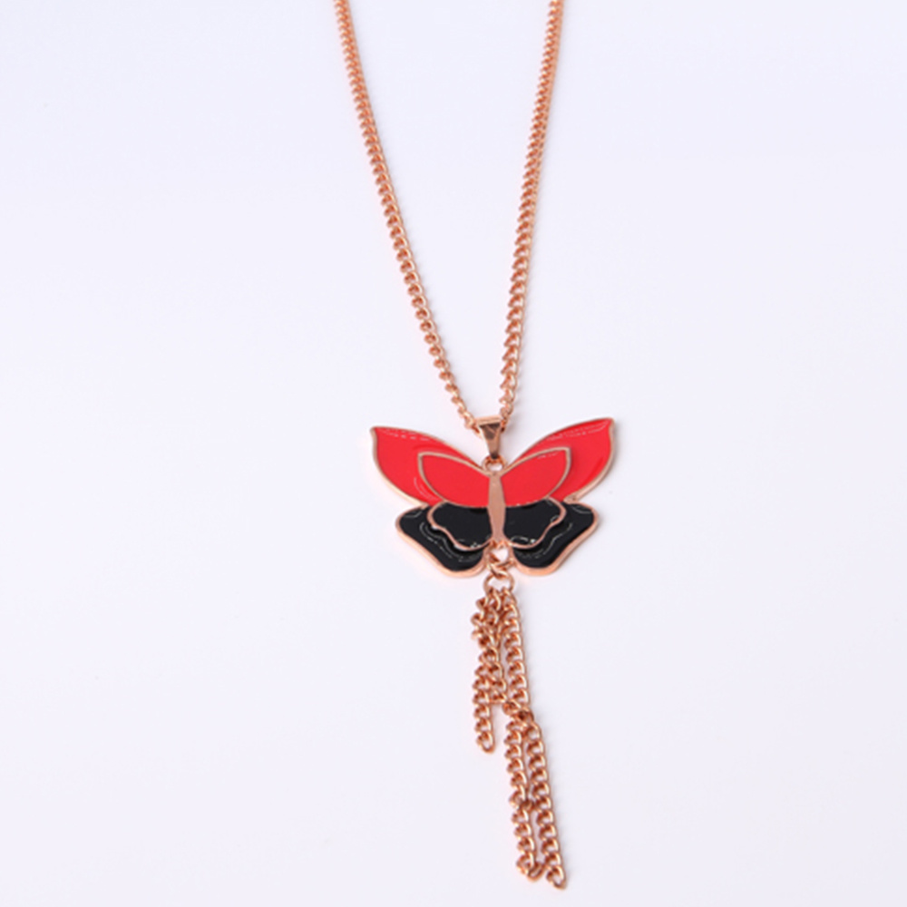 Most Popular Gold Pendant Necklace with Colored Rhinestones
