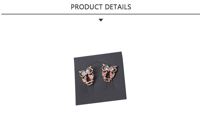 Ingenious Fashion Jewelry Owl Pendant Earrings with Rhinestone
