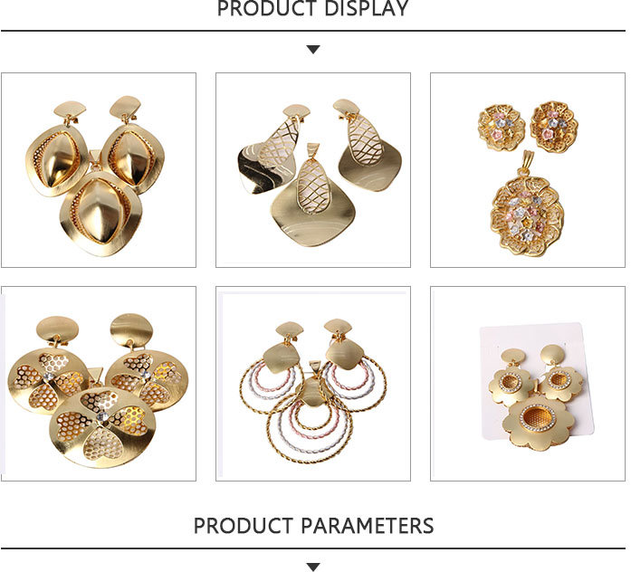 Customized Fashion Gold Plating Roundness Shape Jewelry Set