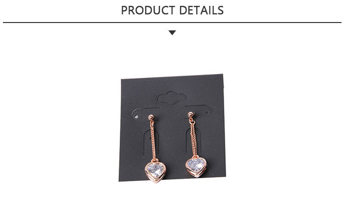 Fashion Jewelry Earring with Heart Charm CZ Stones