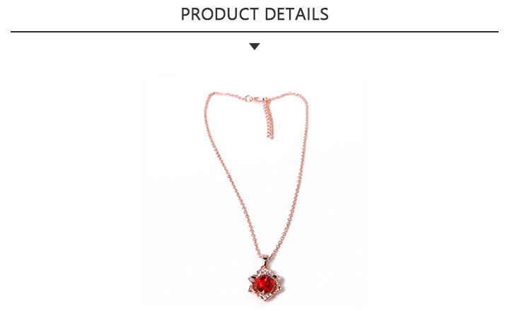 Beautiful Fashion Jewelry Ruby Gold Pendant Necklace