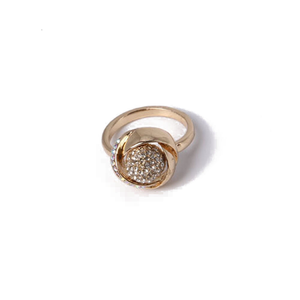 Good Fashion Jewelry Irregular Silver Ring with Colorful Rhinestone