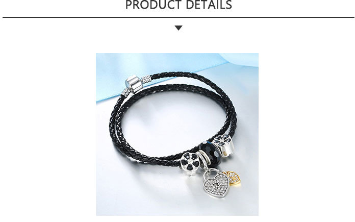 Hot Sale Fashion Jewelry Alloy Black Rope Bracelet